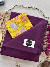 Dark Wine Handloom Cotton Saree With Flower Print Blouse